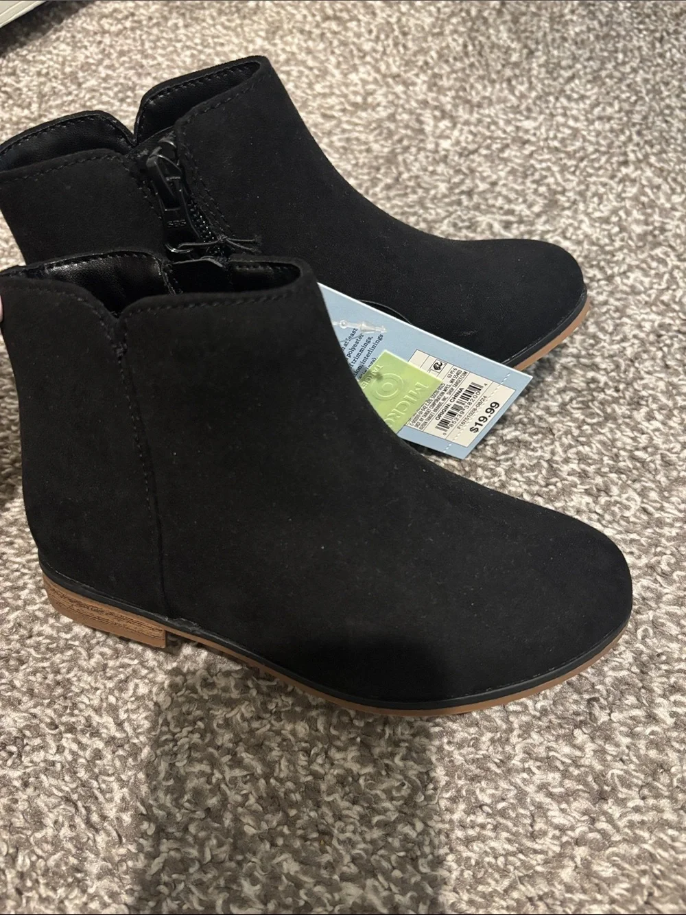 Cat & Jack Kids Black Suede Ankle Boots